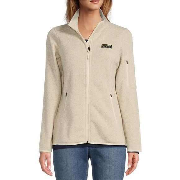 LL Bean Fleece Knit Stand Collar long sleeve - Picture 1 of 11